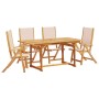 Garden dining set 5 pieces solid acacia wood and textilene by , Garden sets - Ref: Foro24-3279282, Price: 500,98 €, Discount: %