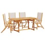 Garden dining set 5 pieces solid acacia wood and textilene by , Garden sets - Ref: Foro24-3279296, Price: 498,99 €, Discount: %