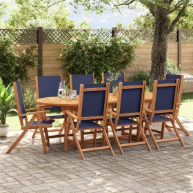 Garten-Esszimmer-Set, 9-teilig, Massivholz Akazie und Textilene von , Gartensets - Ref: Foro24-3279305, Preis: 908,96 €, Raba...