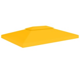 Gazebo canopy 2 levels 310 g/m² 4x3 m yellow by vidaXL, Covers for tents and gazebos - Ref: Foro24-312076, Price: 61,66 €, Di...