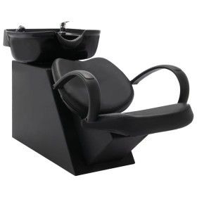 Black synthetic leather hairdressing salon chair by vidaXL, Hairdressing chairs - Ref: Foro24-110319, Price: 380,99 €, Discou...