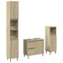 Set de muebles de baño 3 pzas madera contrachapada roble Sonoma de , Muebles de baño - Ref: Foro24-3307669, Precio: 196,46 €,...