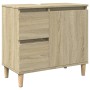 Set de muebles de baño 3 pzas madera contrachapada roble Sonoma de , Muebles de baño - Ref: Foro24-3307669, Precio: 188,46 €,...