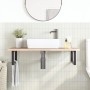 Wall-mounted steel and solid oak wood sink shelf by , bathroom vanities - Ref: Foro24-3302385, Price: 102,55 €, Discount: %