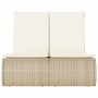 Tumbona doble con cojines ratán sintético beige de , Tumbonas - Ref: Foro24-368094, Precio: 332,29 €, Descuento: %