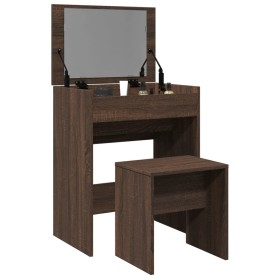 Dresser with brown oak stool 60x40x113.5 cm by , Bedroom Dressers - Ref: Foro24-848219, Price: 103,14 €, Discount: %