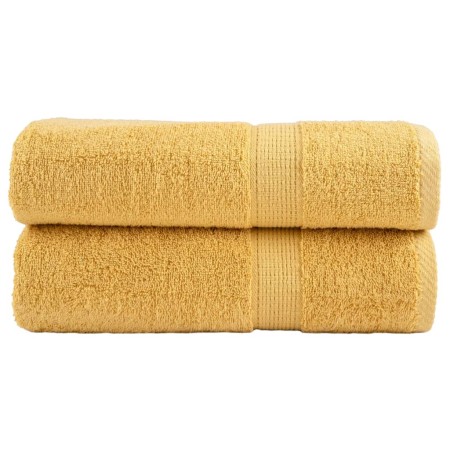 Bathroom towels 2 units 100% cotton yellow 100x150 cm 600 gsm by , Towels - Ref: Foro24-137287, Price: 38,59 €, Discount: %