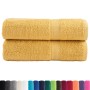 Bathroom towels 2 units 100% cotton yellow 100x150 cm 600 gsm by , Towels - Ref: Foro24-137287, Price: 38,59 €, Discount: %