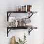 Wall shelves 2 units stainless steel black 50x30x3 cm by , Shelves and shelves - Ref: Foro24-30294, Price: 45,71 €, Discount: %