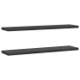 Wall shelves 2 units stainless steel black 100x23.5x3 cm by , Shelves and shelves - Ref: Foro24-30289, Price: 46,23 €, Discou...