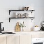 Wall shelves 2 units stainless steel black 100x23.5x3 cm by , Shelves and shelves - Ref: Foro24-30289, Price: 46,23 €, Discou...