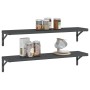 Wall shelves 2 units stainless steel black 100x23.5x3 cm by , Shelves and shelves - Ref: Foro24-30289, Price: 46,23 €, Discou...