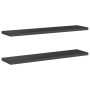 Wall shelves 2 units stainless steel black 100x23.5x3 cm by , Shelves and shelves - Ref: Foro24-30289, Price: 46,23 €, Discou...