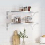 Wall shelves 2 units stainless steel silver 75x30x3 cm by , Shelves and shelves - Ref: Foro24-30282, Price: 43,75 €, Discount: %