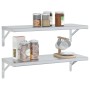 Wall shelves 2 units stainless steel silver 75x30x3 cm by , Shelves and shelves - Ref: Foro24-30282, Price: 43,75 €, Discount: %