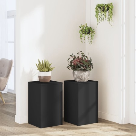 Plant stands 2 units engineered wood black 30x30x50 cm by , Pot stands - Ref: Foro24-852916, Price: 62,12 €, Discount: %