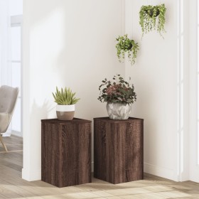 Soportes de plantas 2 uds madera marrón roble 30x30x50 cm de , Soportes para macetas - Ref: Foro24-852921, Precio: 64,44 €, D...