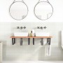 Wall-mounted sink shelf made of steel and solid beech wood by , bathroom vanities - Ref: Foro24-3302455, Price: 152,15 €, Dis...