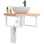 Wandwaschtischregal aus Stahl und massiver Buche von , Badezimmerwaschtische - Ref: Foro24-3302504, Preis: 98,75 €, Rabatt: %