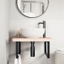 Wall-mounted sink shelf made of steel and solid beech wood by , bathroom vanities - Ref: Foro24-3302506, Price: 98,23 €, Disc...