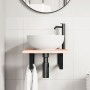 Wall-mounted steel and solid oak wood sink shelf by , bathroom vanities - Ref: Foro24-3302533, Price: 57,39 €, Discount: %