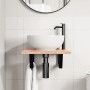 Estante de lavabo de pared de acero y madera maciza de roble de , Tocadores de baño - Ref: Foro24-3302559, Precio: 57,41 €, D...