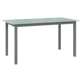 Light gray aluminum and glass garden table 150x90x74 cm by vidaXL, Garden tables - Ref: Foro24-312204, Price: 183,82 €, Disco...