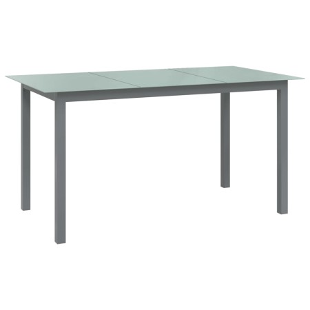 Light gray aluminum and glass garden table 150x90x74 cm by vidaXL, Garden tables - Ref: Foro24-312204, Price: 182,99 €, Disco...