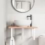 Wall-mounted steel and solid oak wood sink shelf by , bathroom vanities - Ref: Foro24-3302640, Price: 81,61 €, Discount: %