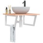 Wall-mounted steel and solid oak wood sink shelf by , bathroom vanities - Ref: Foro24-3302642, Price: 81,12 €, Discount: %