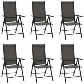 Folding garden chairs 6 units black textilene by vidaXL, Garden chairs - Ref: Foro24-312179, Price: 261,28 €, Discount: %