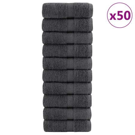 Guest towels 50 units 100% cotton anthracite 30x50 cm 600gsm by , Towels - Ref: Foro24-137155, Price: 102,99 €, Discount: %