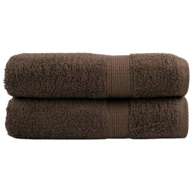 Bathroom towels 2 units 100% brown cotton 100x150 cm 600 gsm by , Towels - Ref: Foro24-137239, Price: 37,99 €, Discount: %