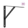 Set of 4 black stainless steel shelf brackets 40x2.5x25 cm by , Shelves and shelves - Ref: Foro24-30305, Price: 30,23 €, Disc...