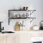 Set of 4 black stainless steel shelf brackets 40x2.5x25 cm by , Shelves and shelves - Ref: Foro24-30305, Price: 30,23 €, Disc...