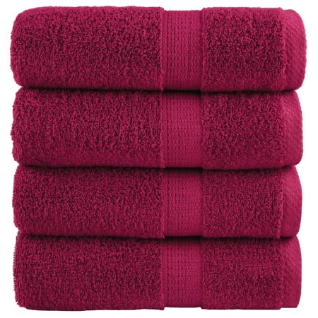 Guest towels 4 units 100% cotton burgundy 30x50 cm 600gsm by , Towels - Ref: Foro24-137207, Price: 14,92 €, Discount: %