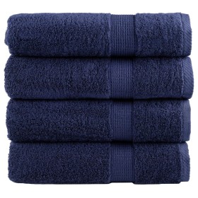 Bathroom towels 4 units 100% navy blue cotton 100x150cm 600gsm by , Towels - Ref: Foro24-137264, Price: 70,99 €, Discount: %