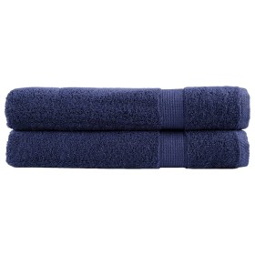 Sauna towels 2 units 100% cotton navy blue 80x200cm 600gsm by , Towels - Ref: Foro24-137266, Price: 39,99 €, Discount: %