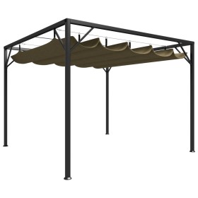 Garden gazebo with retractable roof taupe gray 3x3m 180 g/m² by vidaXL, Tents and gazebos - Ref: Foro24-312220, Price: 286,99...