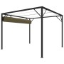 Cenador de jardín con techo retráctil gris taupe 3x3m 180 g/m² de vidaXL, Carpas y cenadores - Ref: Foro24-312220, Precio: 28...