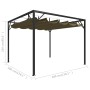 Cenador de jardín con techo retráctil gris taupe 3x3m 180 g/m² de vidaXL, Carpas y cenadores - Ref: Foro24-312220, Precio: 28...