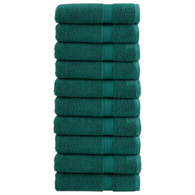 Bathroom towels 10 units 100% cotton green 100x150 cm 600 gsm by , Towels - Ref: Foro24-137337, Price: 165,99 €, Discount: %