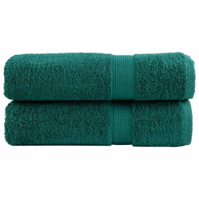 Toallas de mano 2 uds 100% algodón verde 100x150 cm 600 gsm de , Toallas - Ref: Foro24-137335, Precio: 37,99 €, Descuento: %