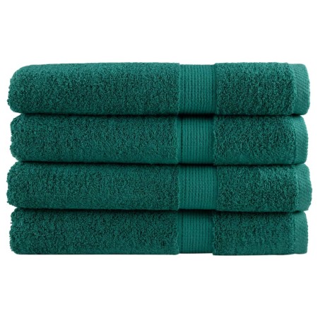 Premium towels 4 units 100% cotton green 100x200 cm 600 gsm by , Towels - Ref: Foro24-137342, Price: 92,34 €, Discount: %