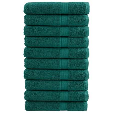 Toallas de sauna 10 uds 100% algodón verde 80x200 cm 600 gsm de , Toallas - Ref: Foro24-137340, Precio: 175,18 €, Descuento: %