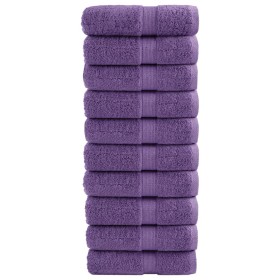 Toallas 10 unidades 100% algodón morado 30x30 cm 600 gsm de , Toallas - Ref: Foro24-137349, Precio: 25,65 €, Descuento: %