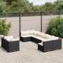 Garden sofa set with 9-piece black synthetic rattan cushions by , Garden sets - Ref: Foro24-3308296, Price: 573,73 €, Discoun...