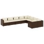 Gartensofagarnitur 9-teilig mit braunen Kissen aus synthetischem Rattan. von , Gartensets - Ref: Foro24-3308313, Preis: 542,9...