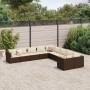 Gartensofa-Set, 10-teilig, mit braunen Kissen aus synthetischem Rattan. von , Gartensets - Ref: Foro24-3308345, Preis: 592,17...