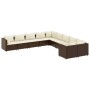 Gartensofa-Set, 10-teilig, mit braunen Kissen aus synthetischem Rattan. von , Gartensets - Ref: Foro24-3308345, Preis: 592,17...